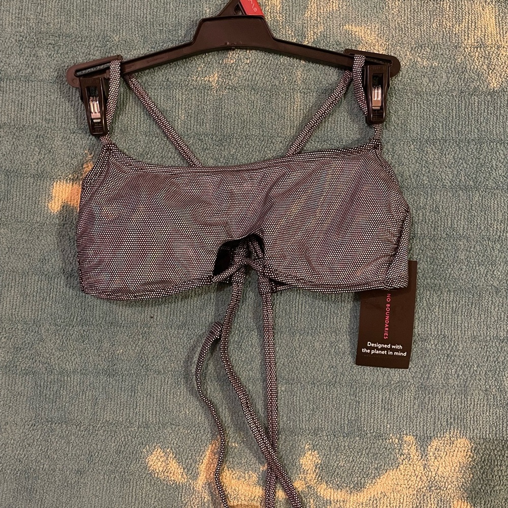 No Boundaries Black and White Swim Bra